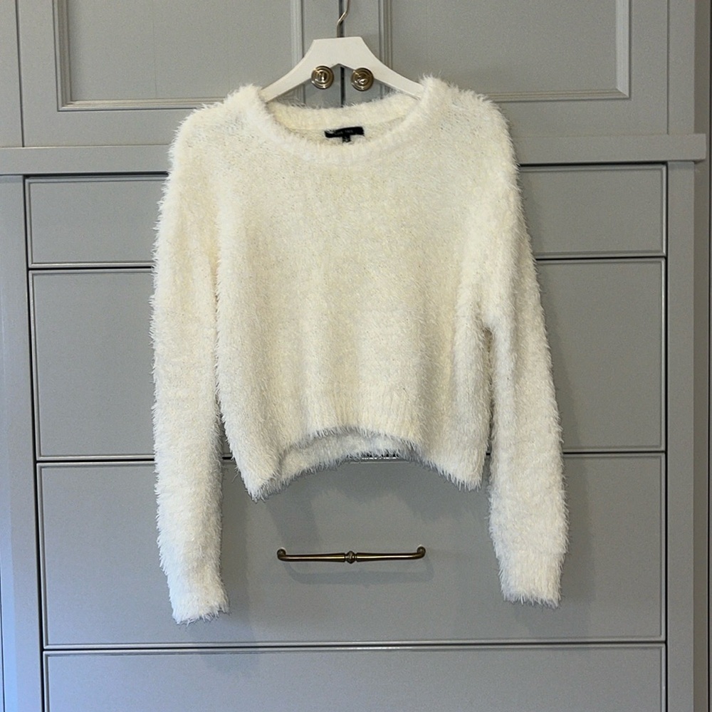 Love Tree fuzzy white sweater